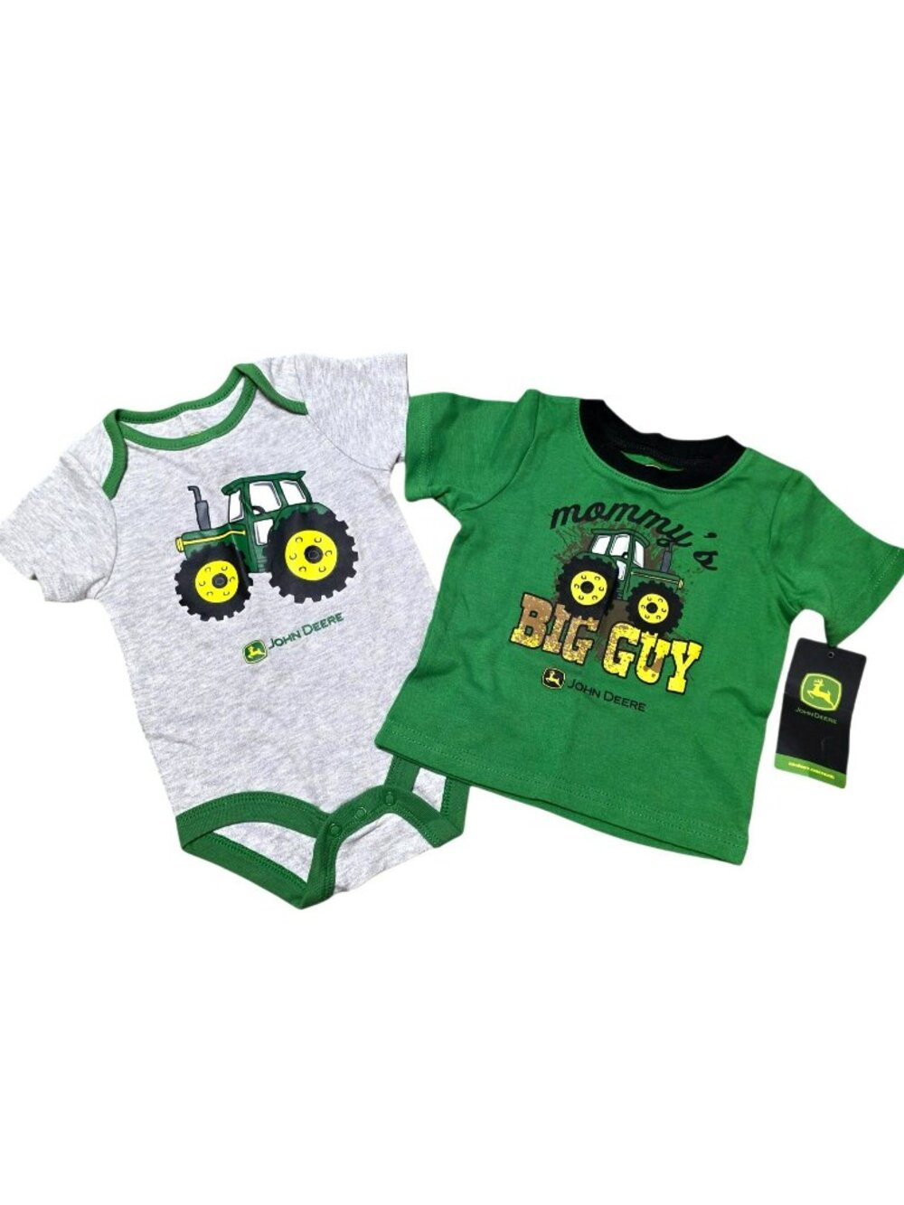 New John Deere Tractor Bodysuit & T-Shirt 6/9 M Infant Mommys Big Guy Baby Boy